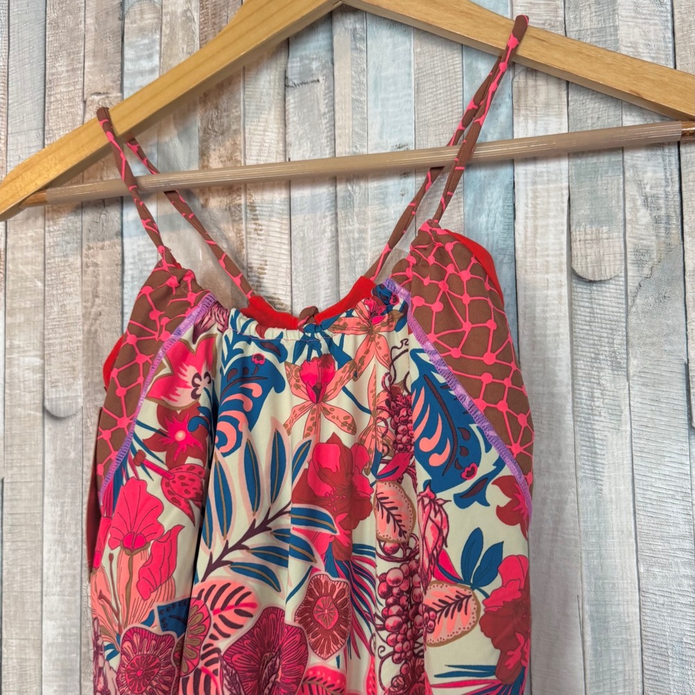 New Maaji Girls Blouson One Piece Swimsuit Tropical Floral Mixed Print Bright 16 - Picture 2 of 9